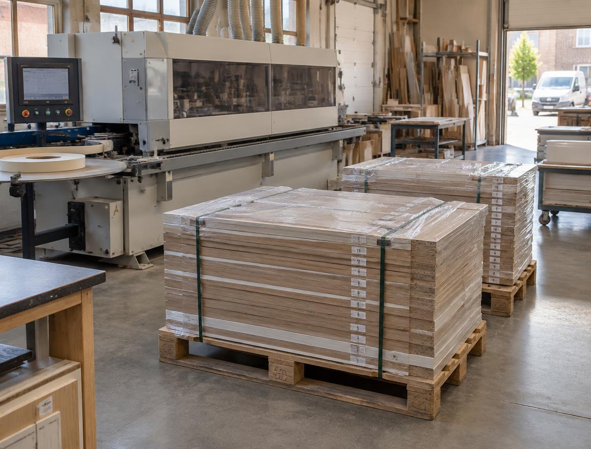 Sfeerbeeld: bouwpakket met genummerde panelen in het atelier