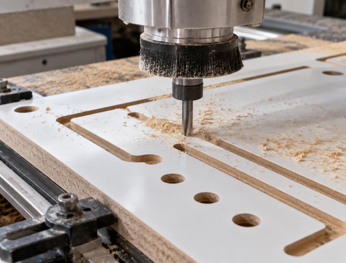 Sfeerbeeld: CNC-machine die een plaat bewerkt